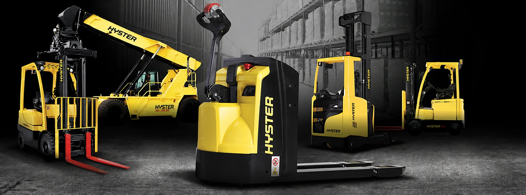 Yellow forklift equipment displayed outdoors