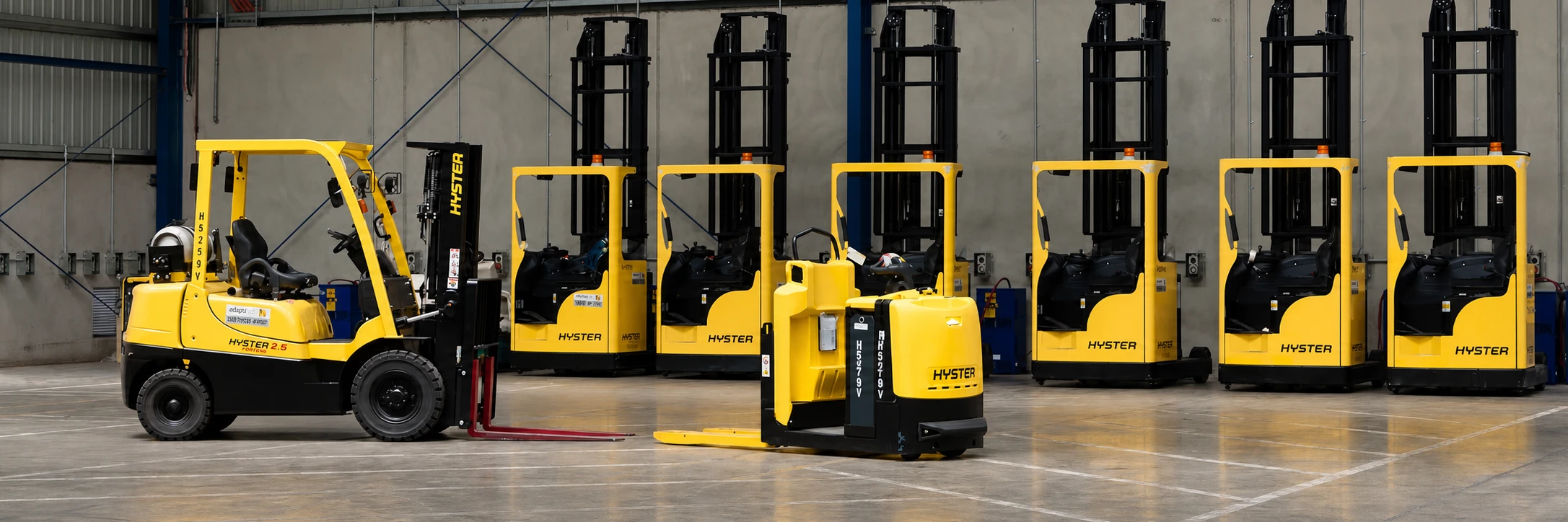 Forklift equipment inside a warehouse