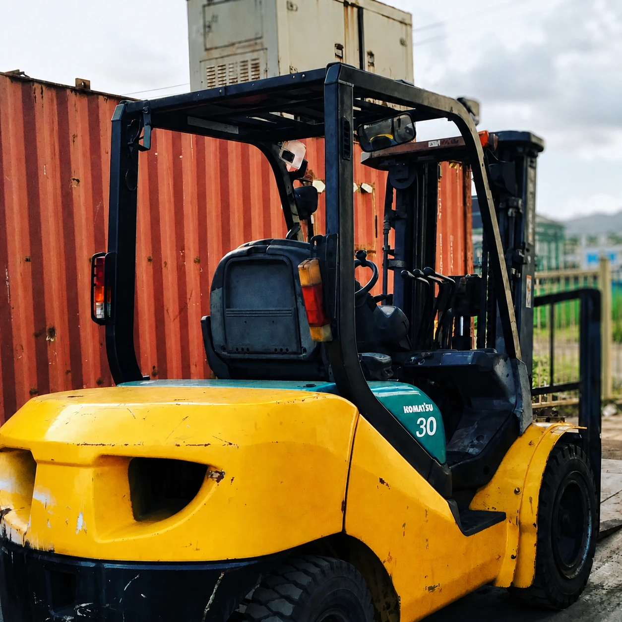 Komatsu forklift maintained by Mega Lifts